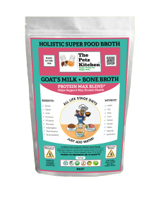 Goats Milk & Bone Broth Protein Max Blend* Stress, Gland, Joint & Immune Support* The Petz Kitchen  Broth