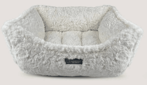 NANDOG Cloud Shaggy Reversible Pet Bed -IVORY