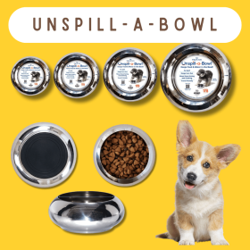 Unspill-a-bowl 18/8 Stainless Steel Bowls with Wrought Iron Elevated Diner (size: 1.6 pint)