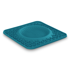 Messy Mutts Silicone Therapeutic Licking Bowl Mat (Color: Blue, size: 10in x 10in)