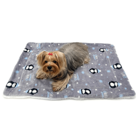 Ultra Thick Plush Penguins Blanket (Color: Gray, size: 30" x 20")