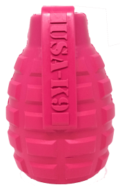 USA-K9 Puppy Grenade Durable Rubber Chew Toy & Treat Dispenser for Teething Pups (Color: Pink, size: medium)